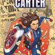 Cover to Marvel's Captain Carter #1 by artist Jamie McKelvie showing Captain Peggy Carter bursting out of a newspaper.